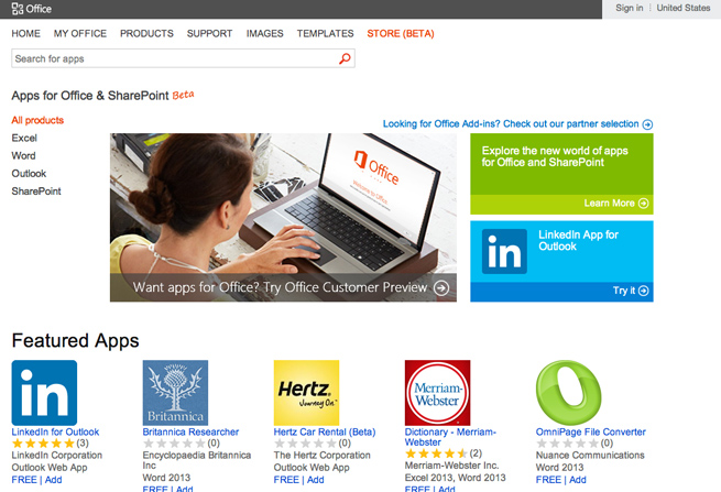Microsoft opens Office Store to add new features to Outlook, SharePoint ...